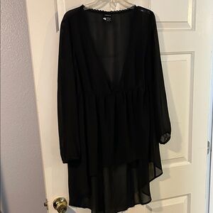 Torrid Black Sheer Long Sleeve Top